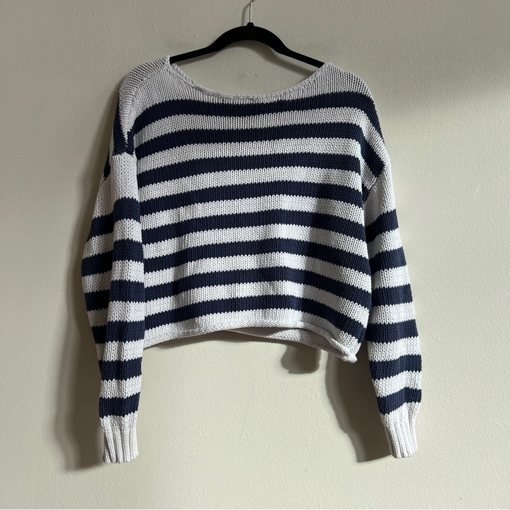 Aerie Striped Cropped Sweater